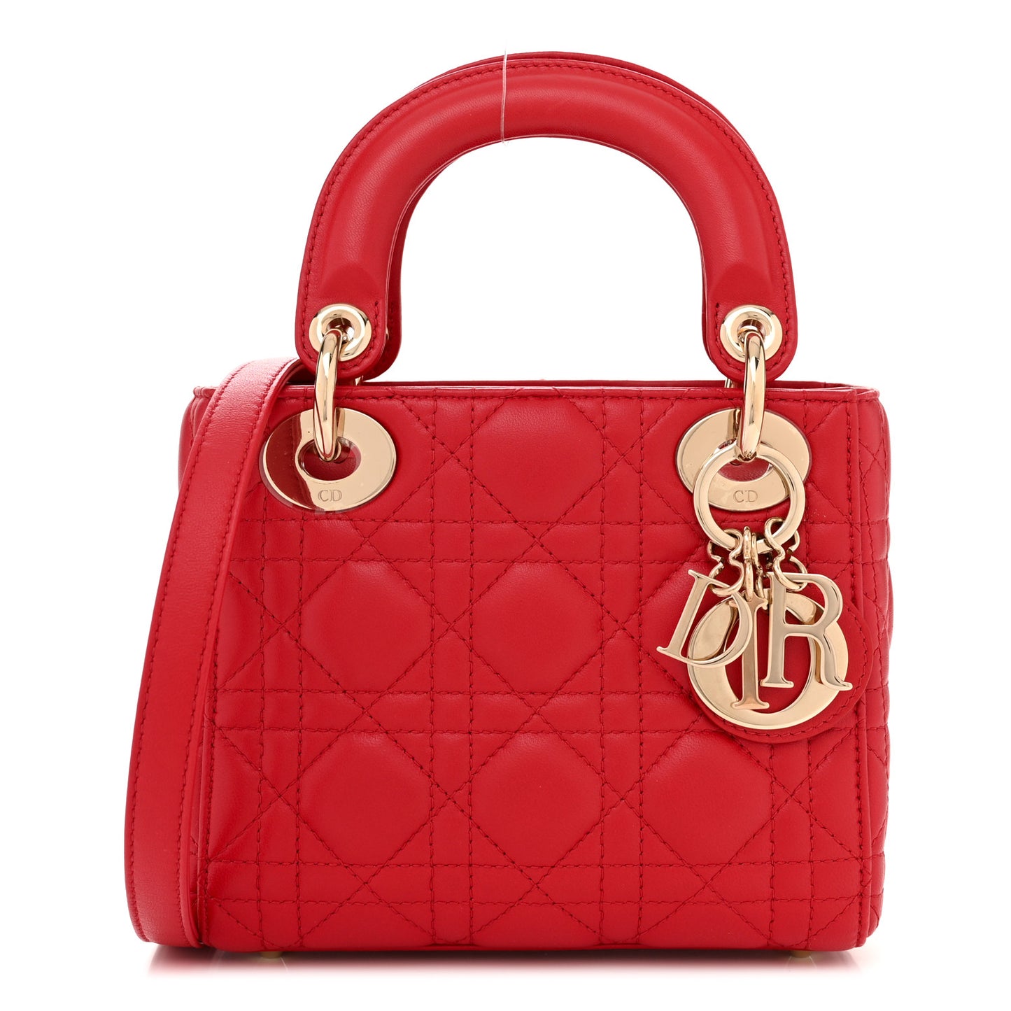 Lambskin Cannage Mini Lady Dior Red