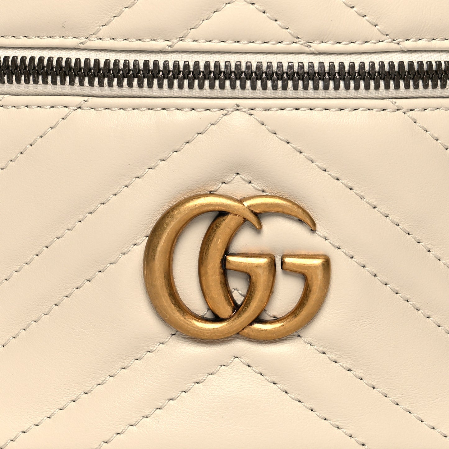 Calfskin Matelasse Mini GG Marmont Round Backpack White
