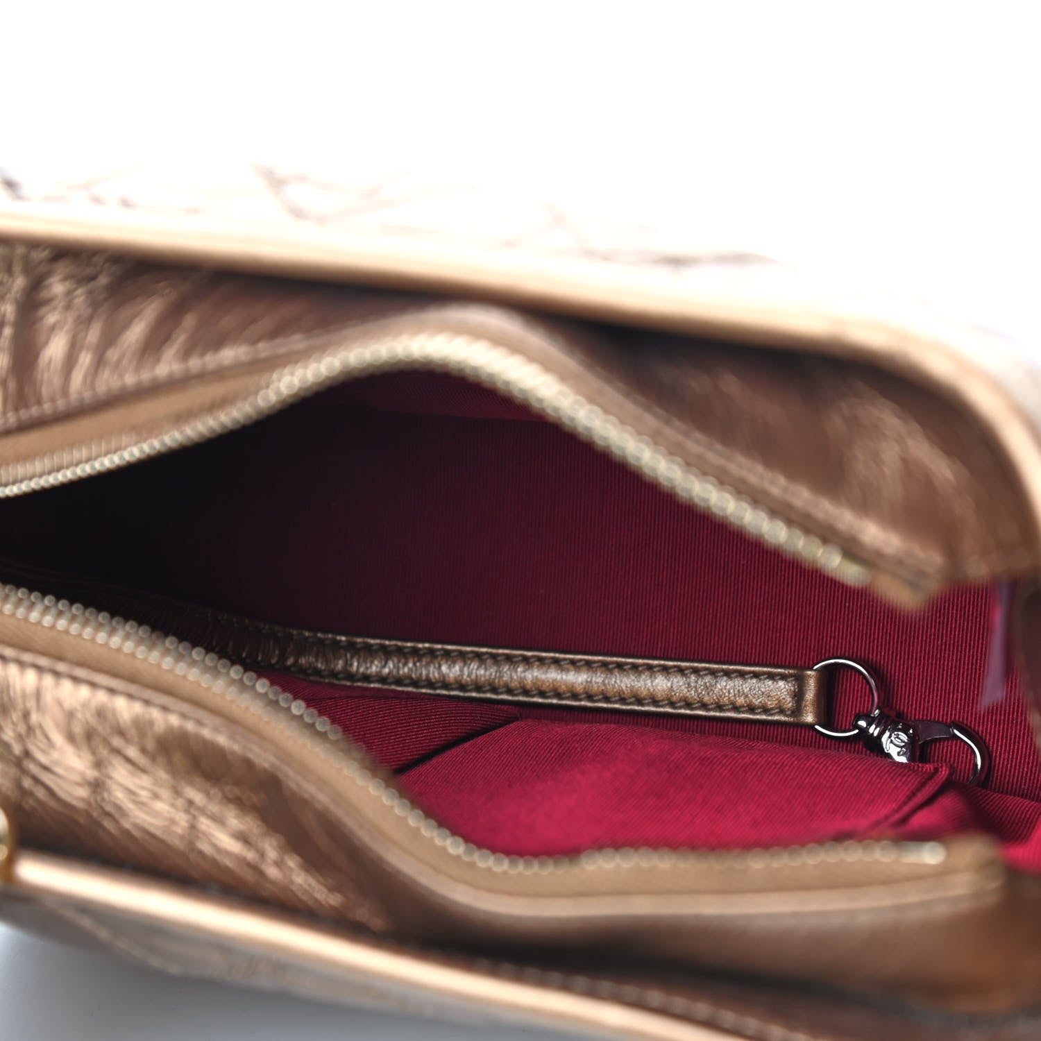 Chanel Aged Calfskin Quilted Small Gabrielle Hobo Bronze 5 of 9