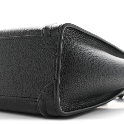 Celine Drummed Calfskin Nano Luggage Black 10 of 11