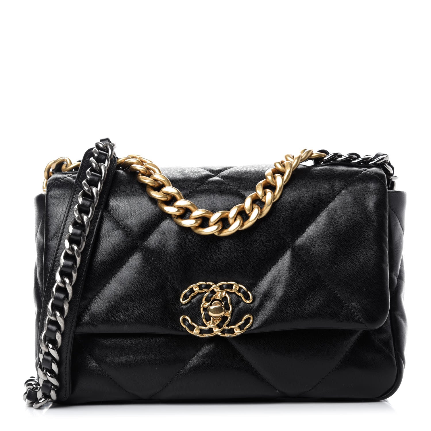 Chanel Goatskin Quilted Medium Chanel 19 Flap Black 1 of 11