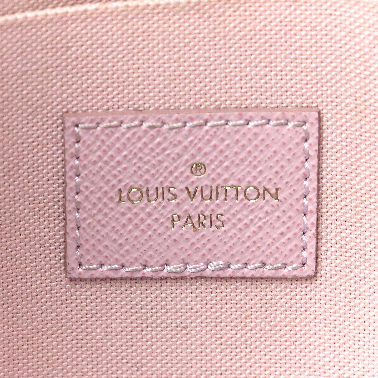 Damier Azur Pochette Felicie Chain Wallet Rose Ballerine