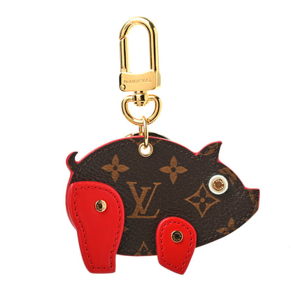 Louis Vuitton Calfskin Monogram Pig Bag Charm Key Holder Rouge 2 of 8