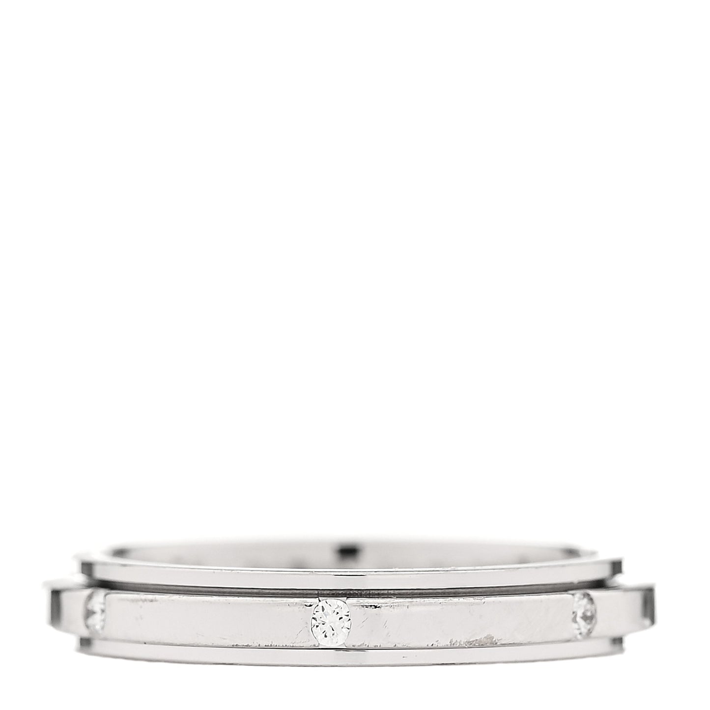 18K White Gold Diamond Small Possession Band Ring 44 3