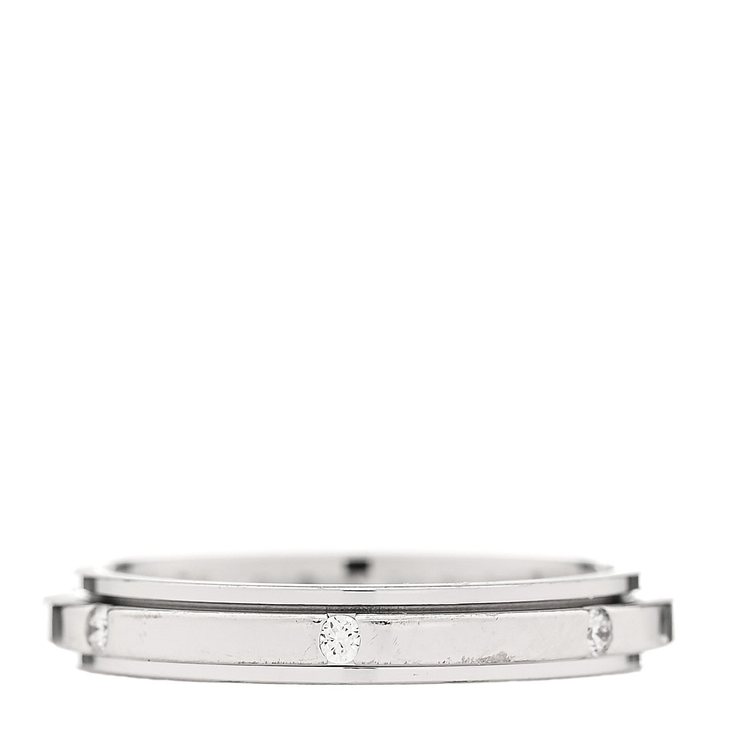 Piaget 18K White Gold Diamond Small Possession Band Ring 44 3 1 of 6