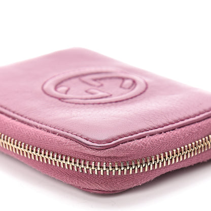 Gucci Pebbled Calfskin Soho Compact Disco Zip Around Wallet Peonia Flower 11 of 13