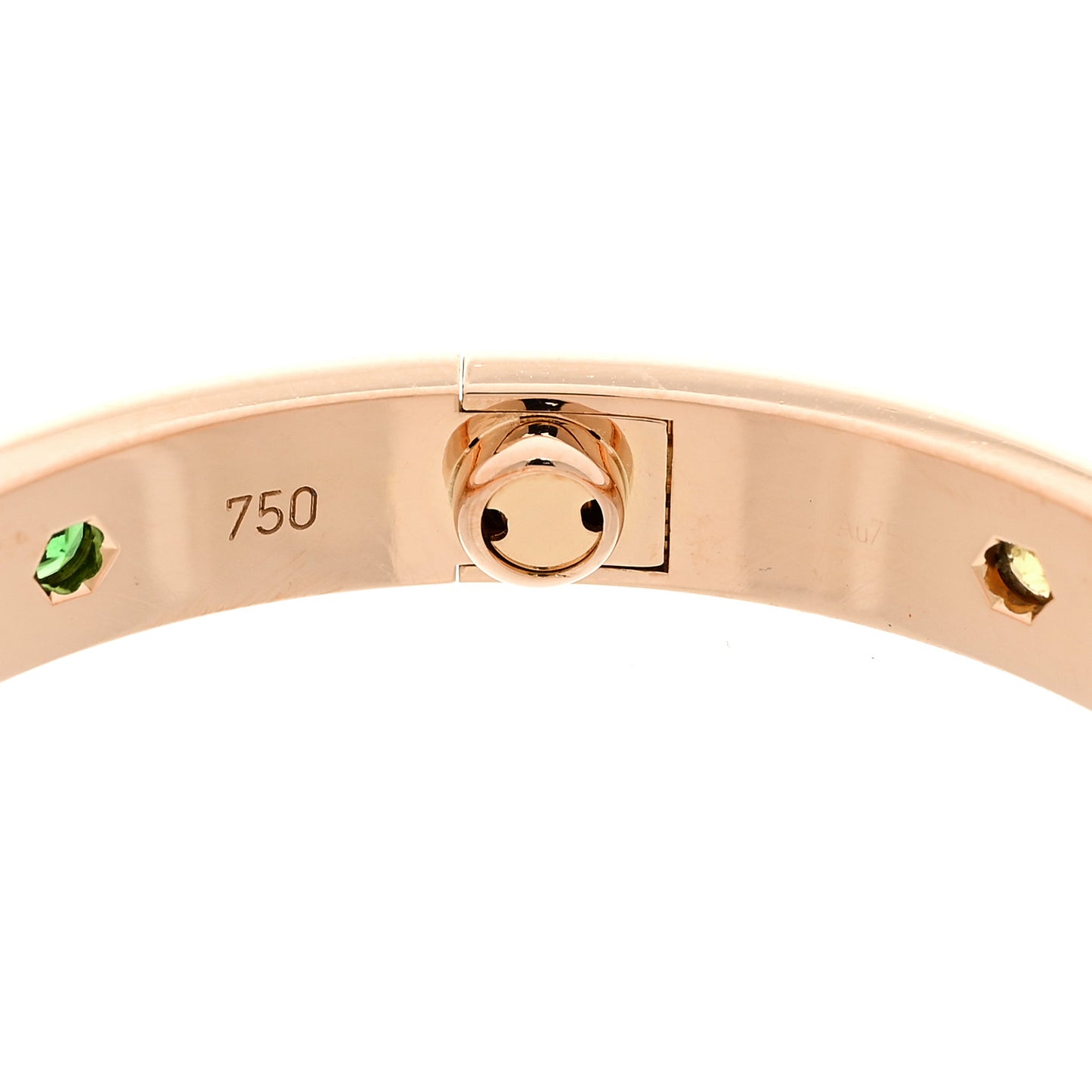 18K Pink Gold Sapphire Garnet Amethyst LOVE Bracelet 16