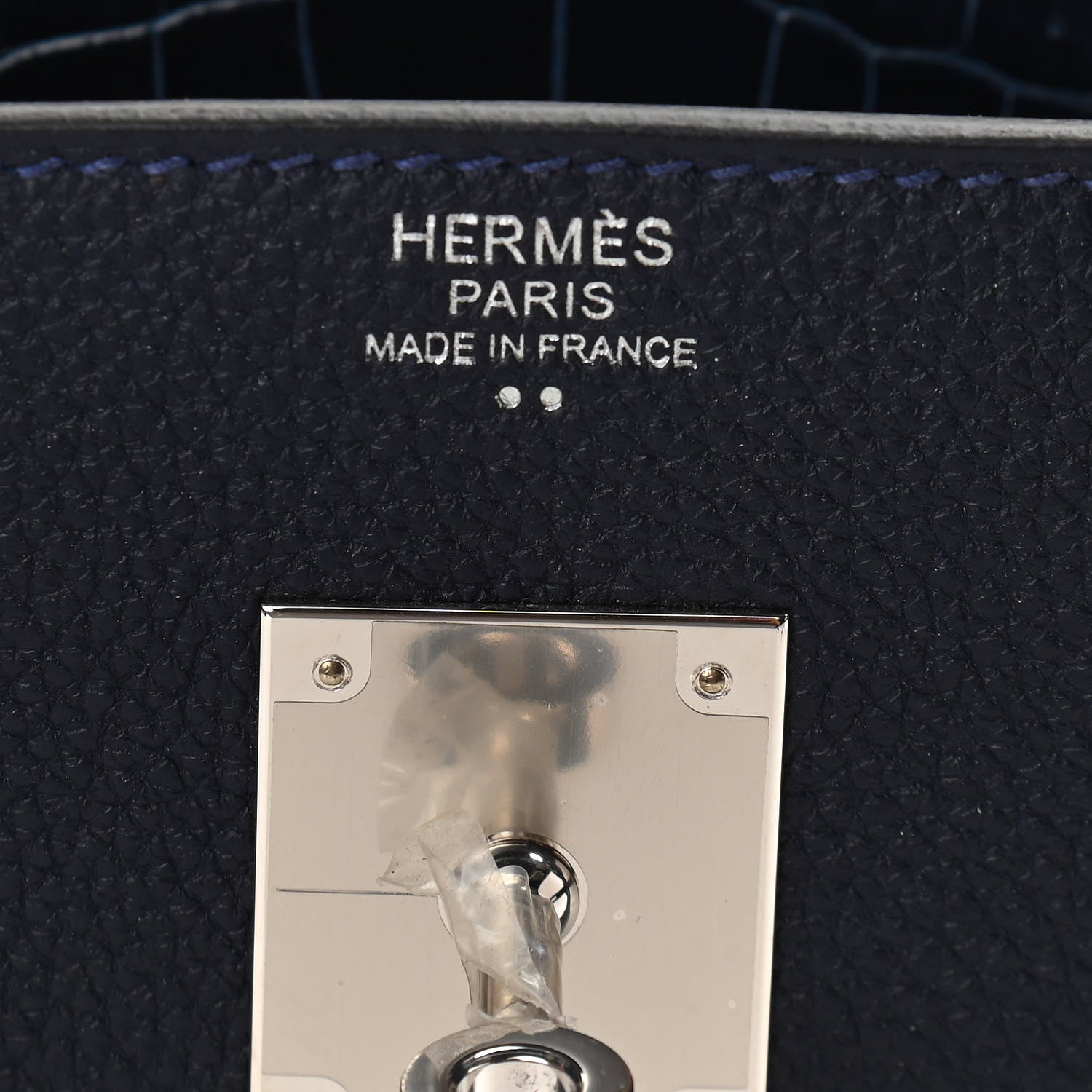 Hermes Togo Shiny Niloticus Crocodile Birkin Touch 30 Bleu Nuit 6 of 10