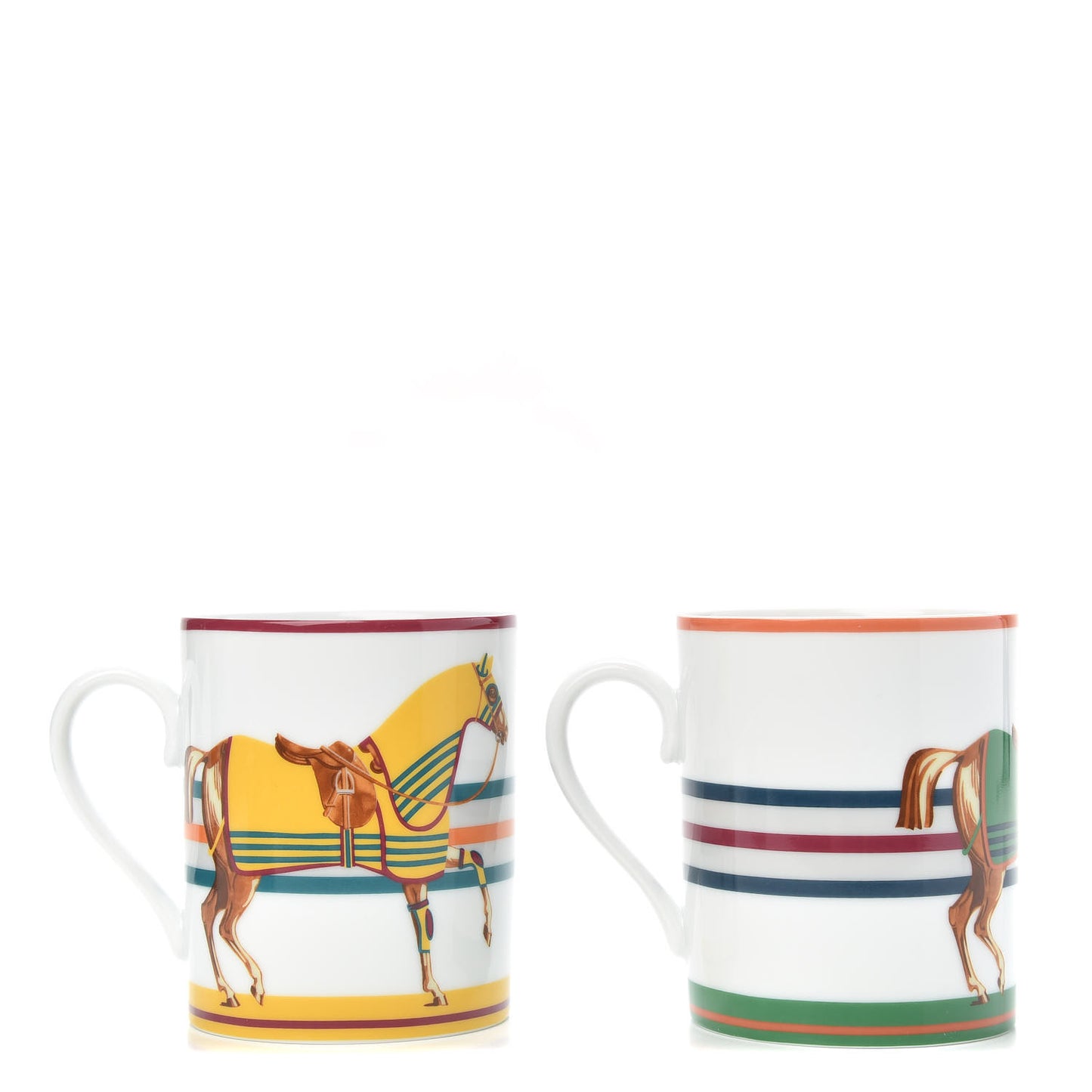 Porcelain Cheval A La Couverture Mug Set of 2