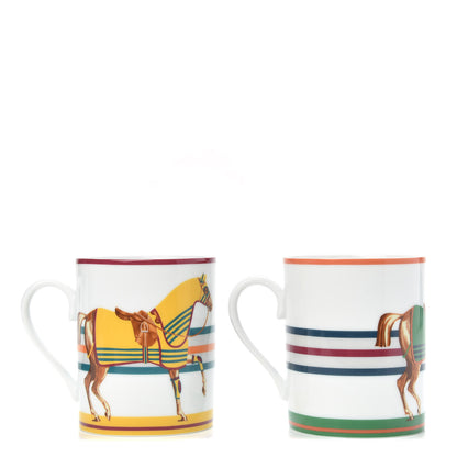 Hermes Porcelain Cheval A La Couverture Mug Set of 2 1 of 6
