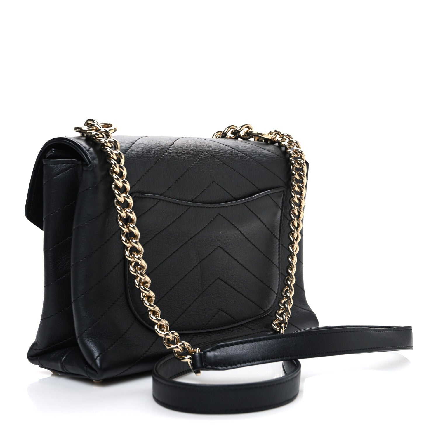 Chanel Lambskin Chevron Stitched Medium Envelope Flap Black 3 of 10