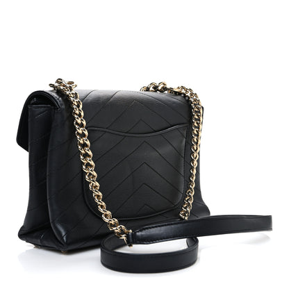 Chanel Lambskin Chevron Stitched Medium Envelope Flap Black 3 of 10