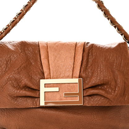 Fendi Crinkled Lambskin Mia Shoulder Flap Camel 8 of 11