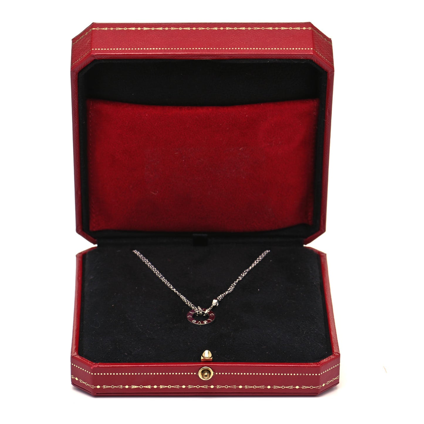 18K White Gold 2 Diamond LOVE Necklace