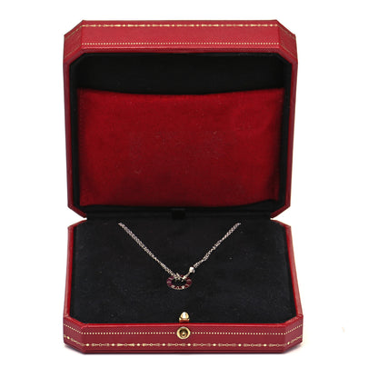 Cartier 18K White Gold 2 Diamond LOVE Necklace 6 of 6