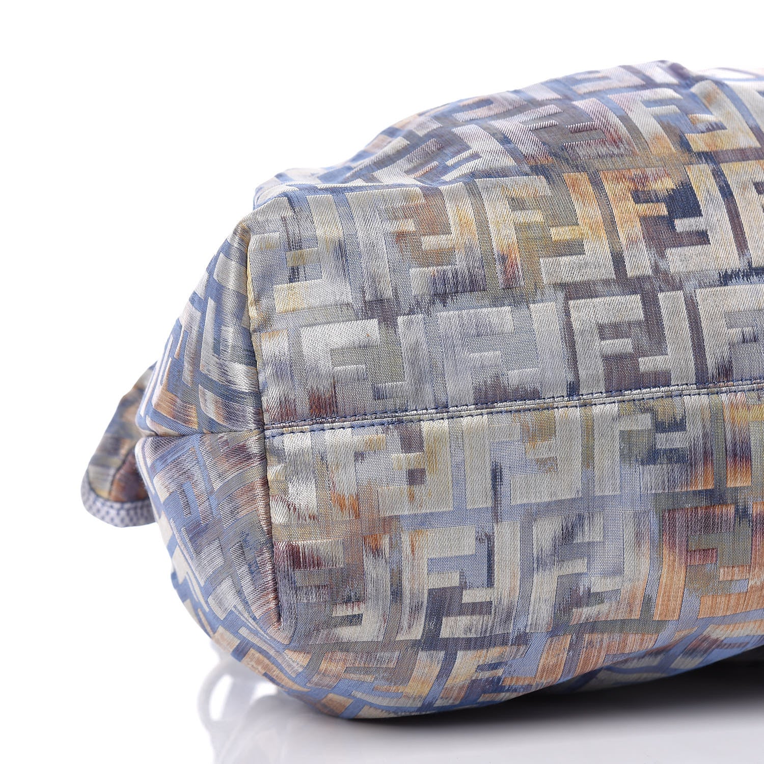 Fendi Zucca Vitello Lizard Embossed Large Chef Shopper Tote Celeste Multicolor Polvere 8 of 9