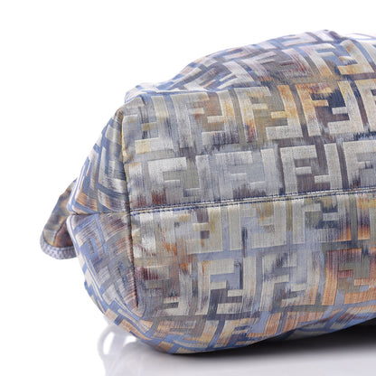 Fendi Zucca Vitello Lizard Embossed Large Chef Shopper Tote Celeste Multicolor Polvere 8 of 9