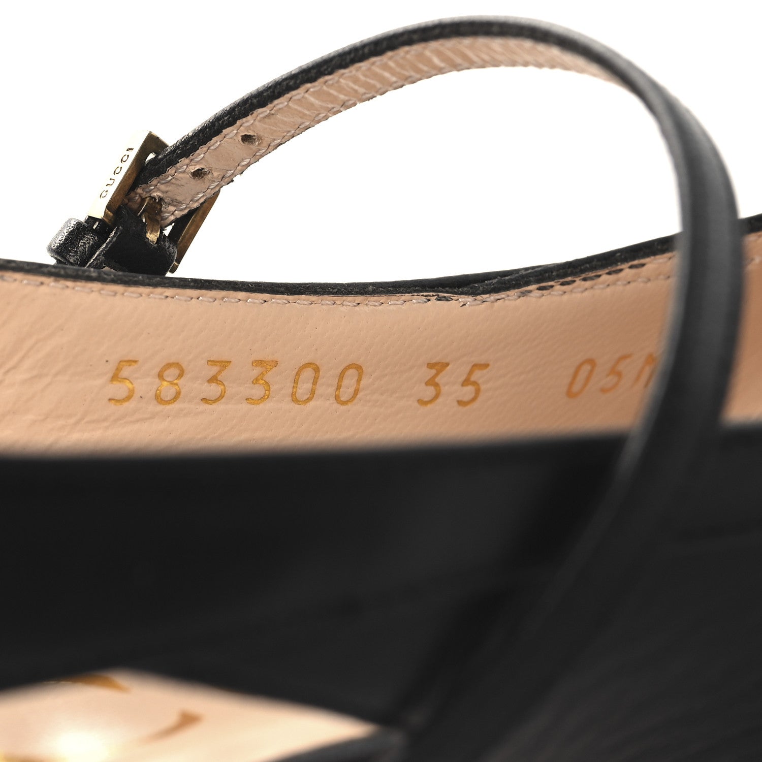 Gucci Malaga Kid Zumi Low Heel Slingback Pumps 35 Black 7 of 11
