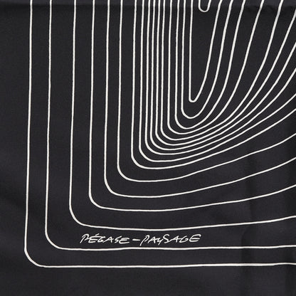 Hermes Silk Pegase Paysage Scarf 90 Black Beige 4 of 8