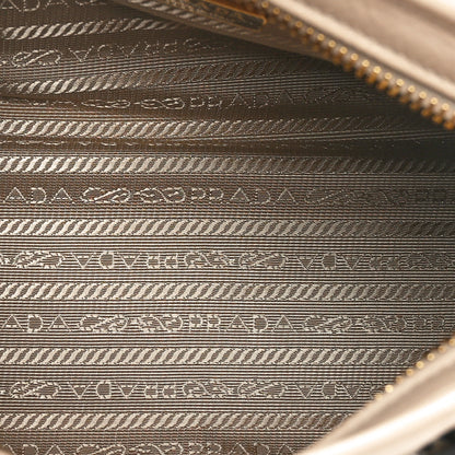 Prada Glossy Calfskin Triangle Small Bonnie Shoulder Bag Travertine 5 of 9