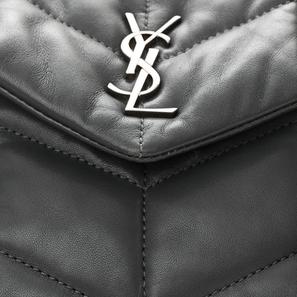 Saint Laurent Lambskin Quilted Mini Loulou Puffer Monogram Chain Satchel Storm 15 of 16