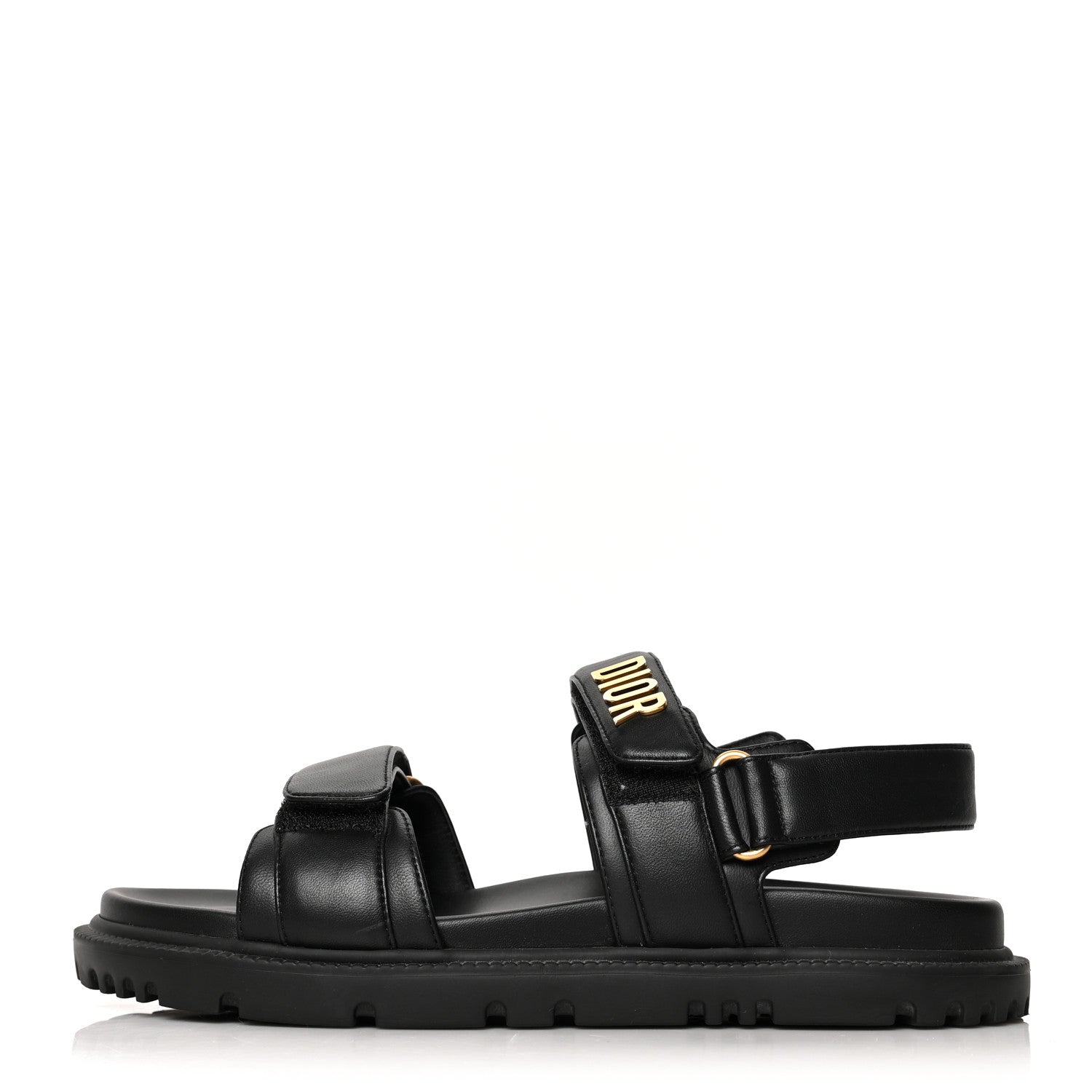Christian Dior Lambskin Dioract 10mm Sandals 39.5 Black 1 of 8