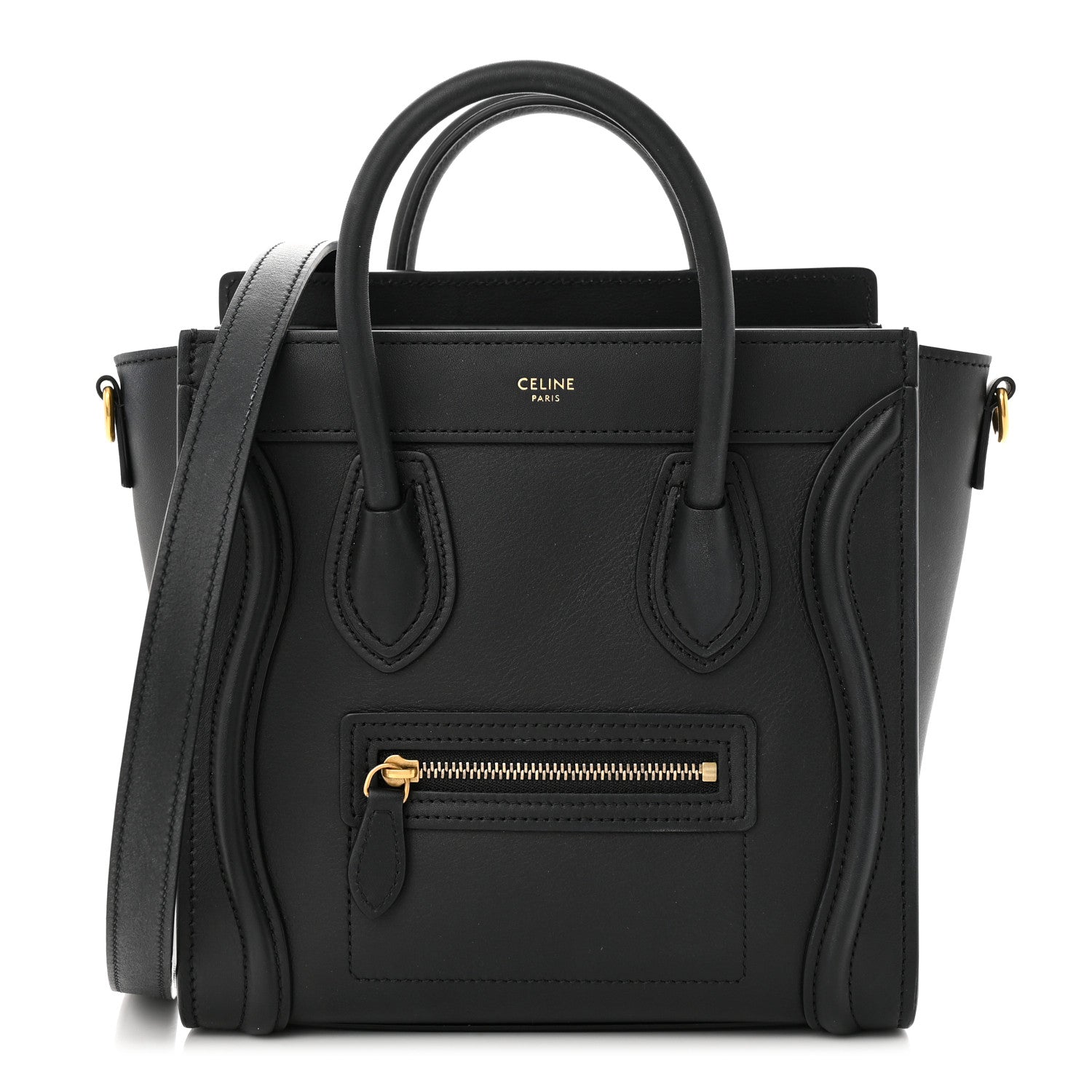 Celine Smooth Calfskin Nano Luggage Black 1 of 12