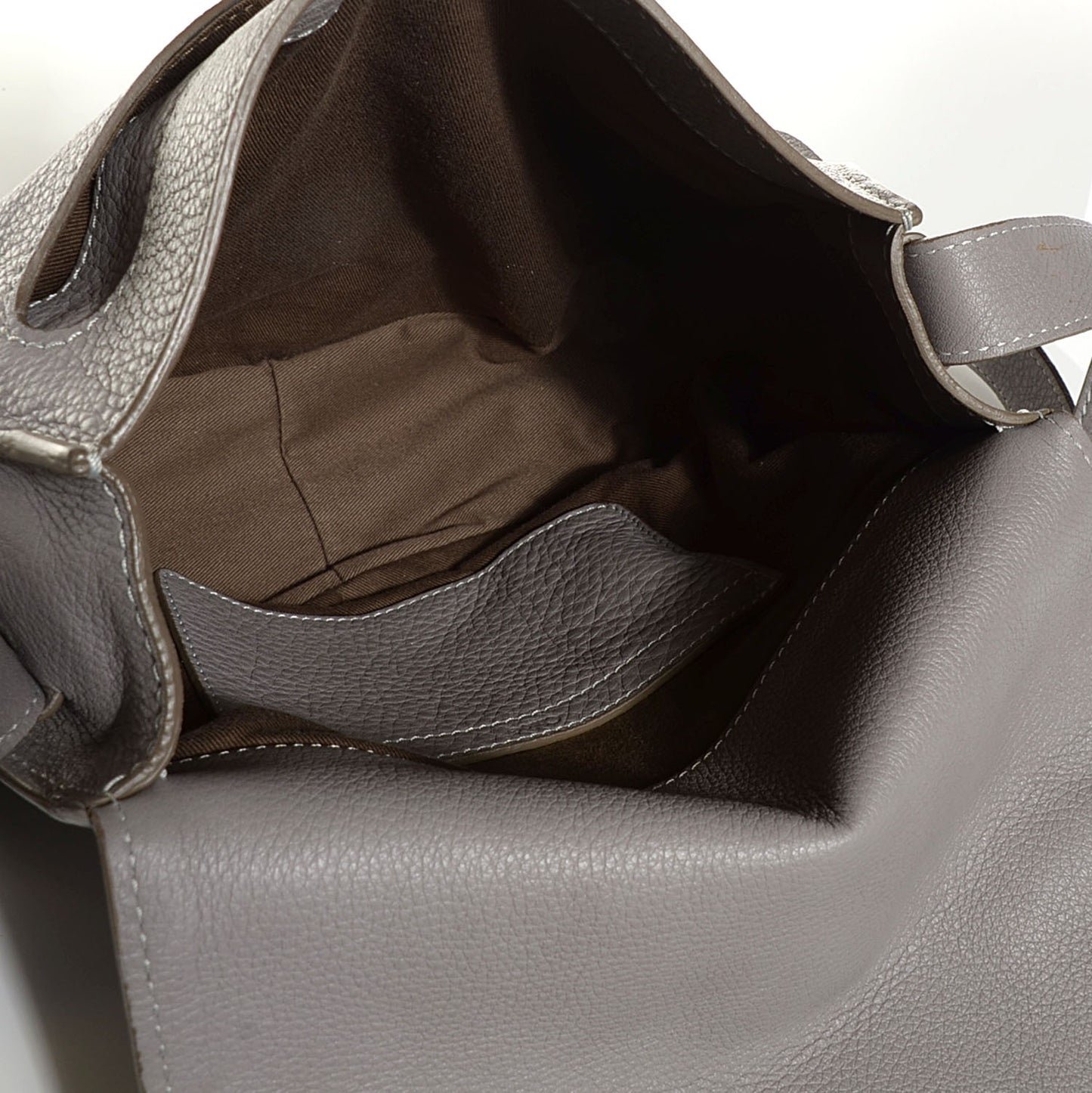 Calfskin Medium Marcie Round Crossbody Bag Cashmere Grey