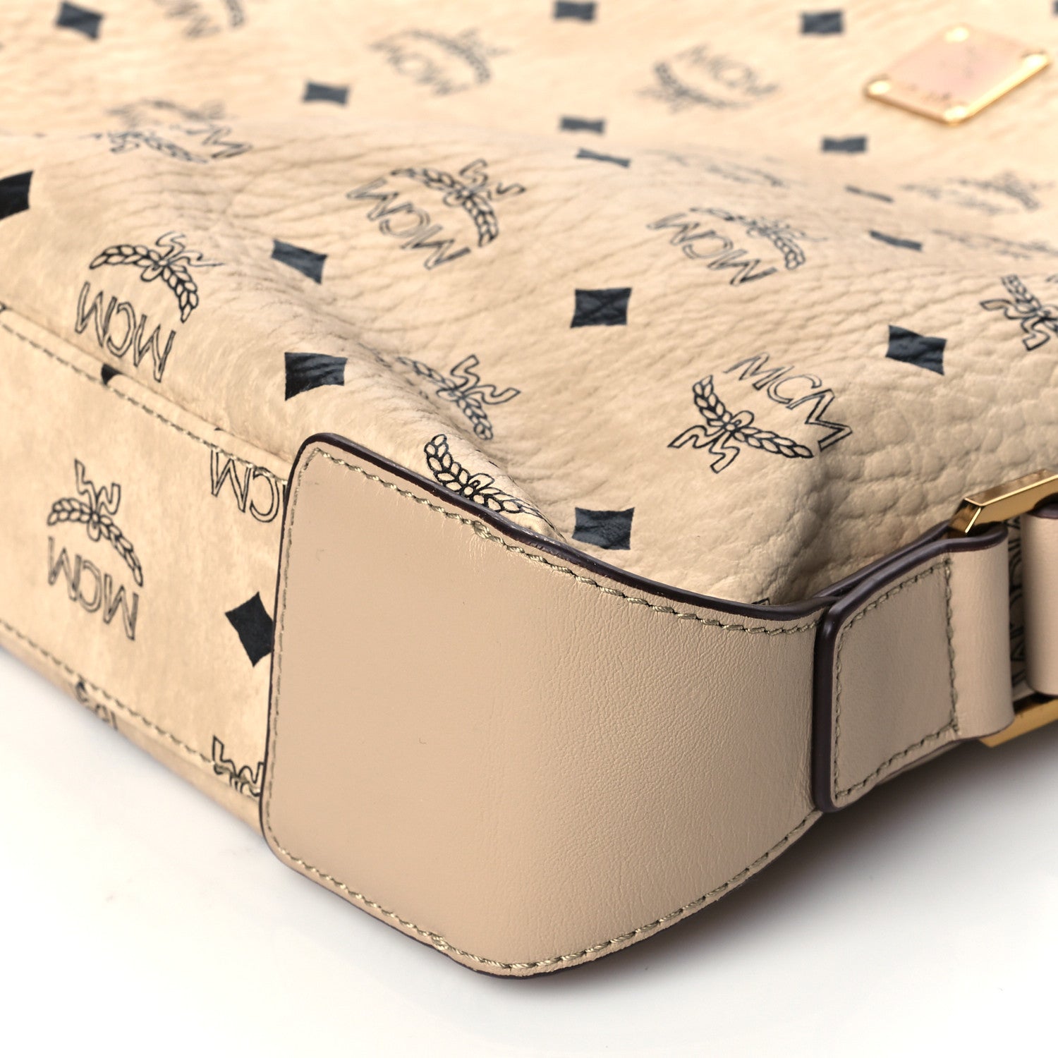 MCM Visetos Crossbody Messenger Beige 9 of 9