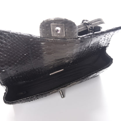 Chanel Lambskin Python Kisslock Tabatiere Clasp Flap Black 5 of 10