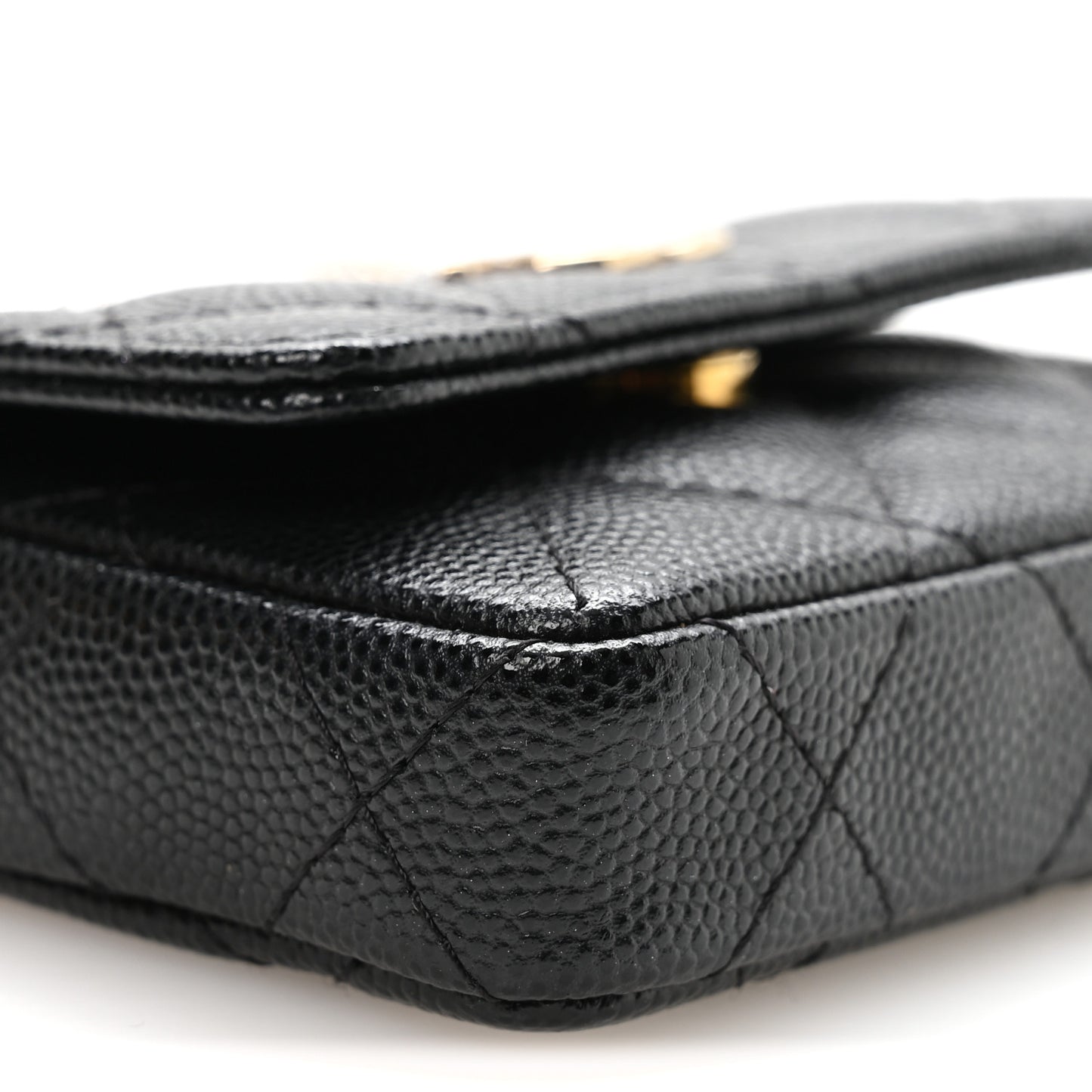 Caviar Quilted Belt Bag With Charms On Chain Black