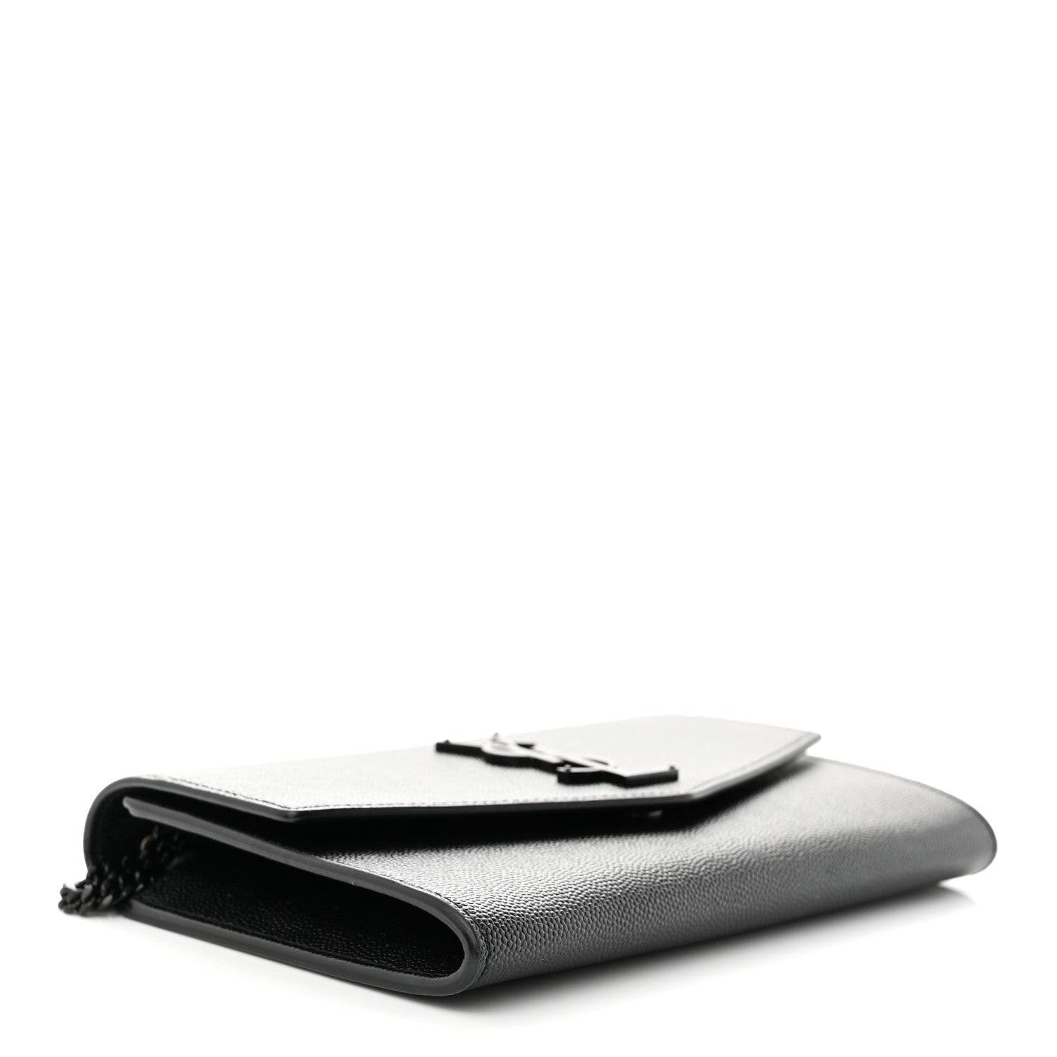 Saint Laurent Grain de Poudre Uptown Chain Wallet Black 5 of 12
