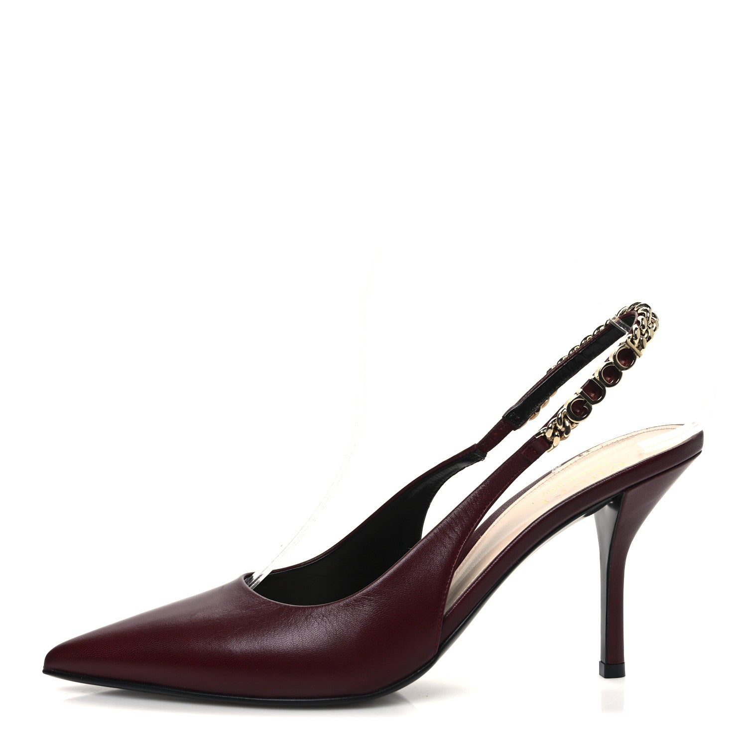 Gucci Malaga Kid Nappa Signoria Slingback Pumps 38 Rosso Ancora 1 of 12