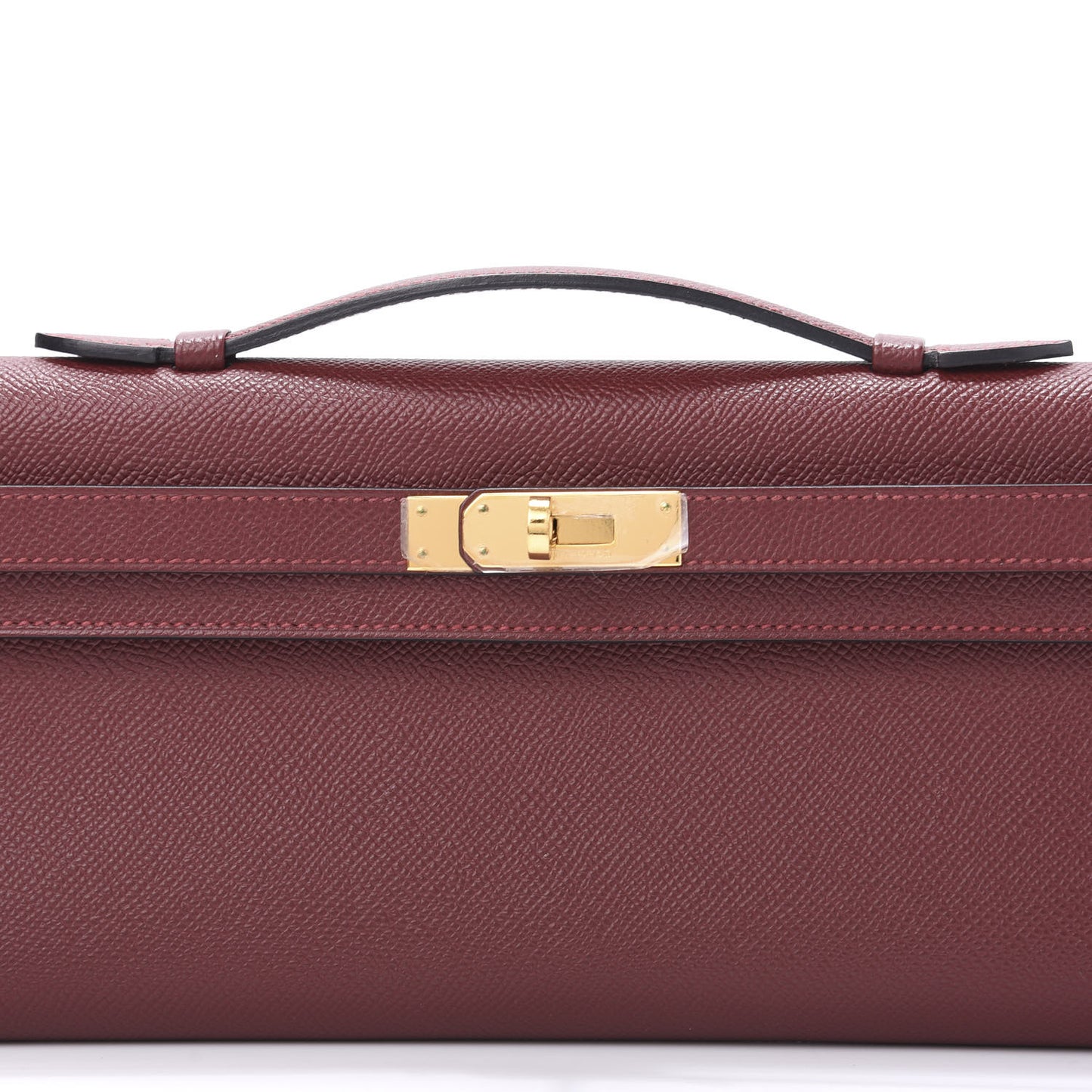 Epsom Kelly Cut Clutch Pochette Rouge H