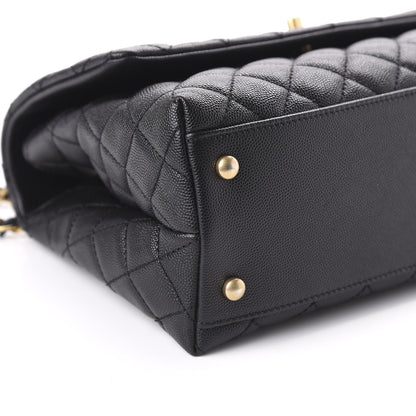 Chanel Caviar Lizard Embossed Quilted Small Coco Handle Flap Black 6 of 11