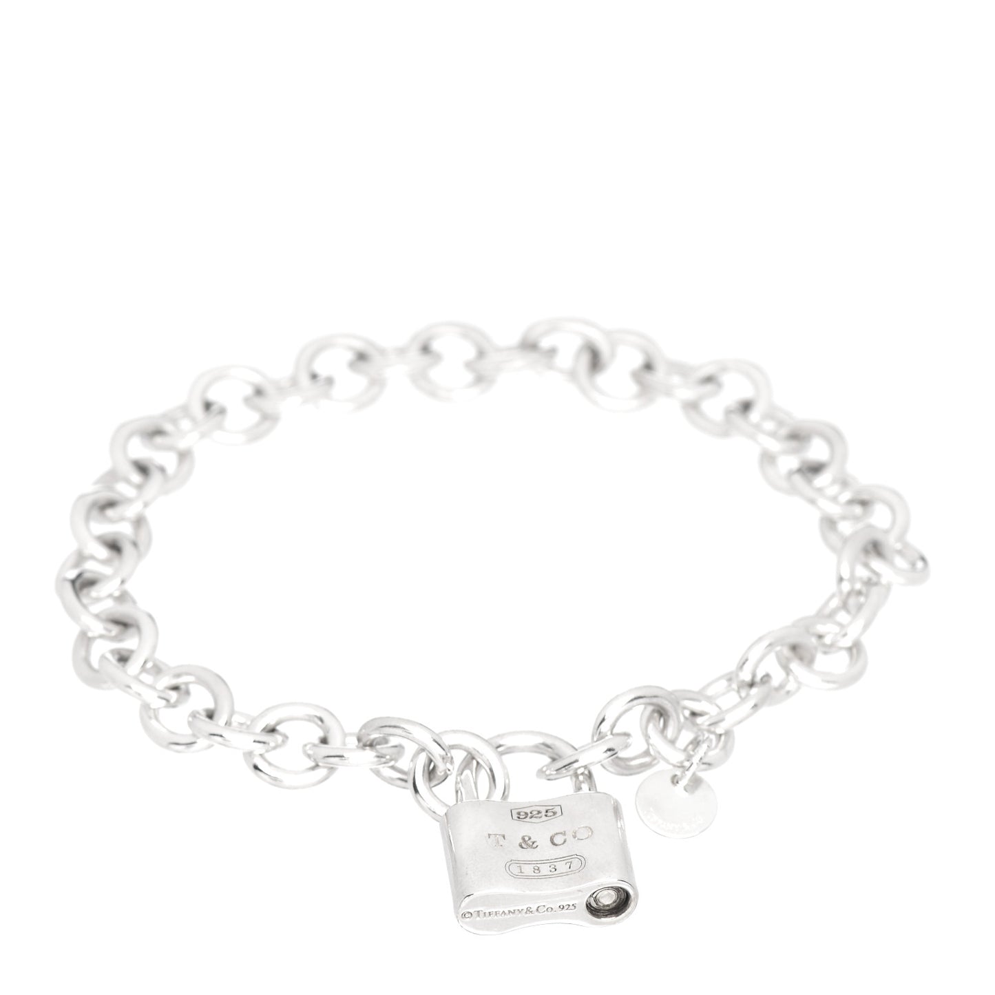 Sterling Silver 1837 Lock Charm Bracelet