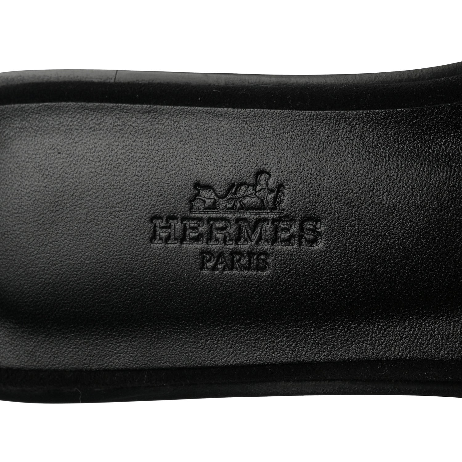 Hermes Suede Goatskin Crystal Oran Sandals 36 Black Argent 6 of 9