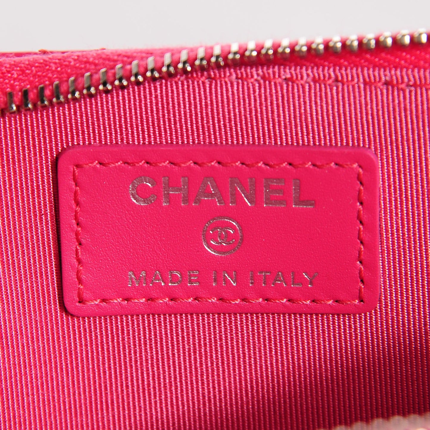 Patent Calfskin Quilted Zip Around Phone Holder Pink