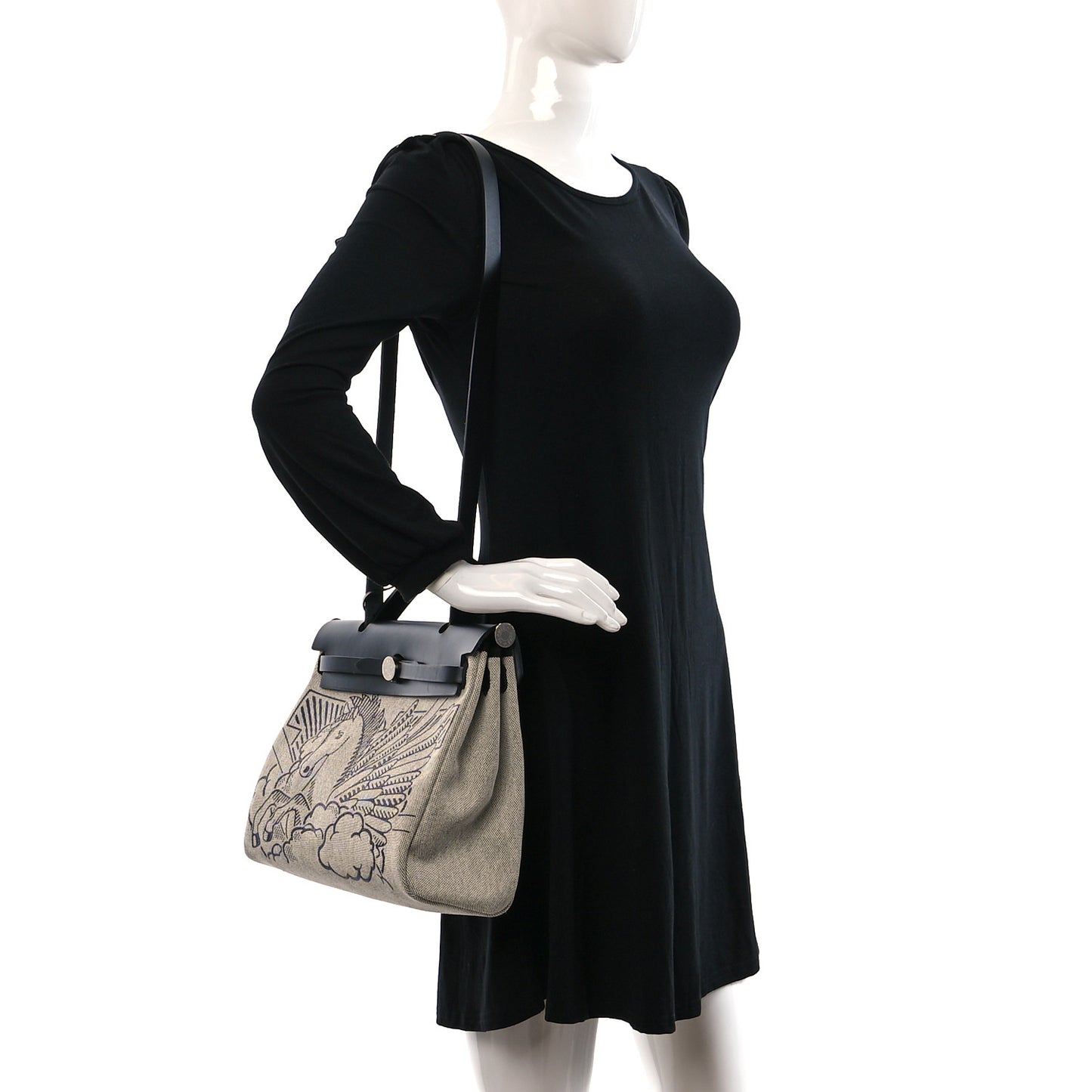 Vache Hunter Toile H Pegase Pop Herbag Zip Retourne 31 PM Bleu Indigo Ecru Black