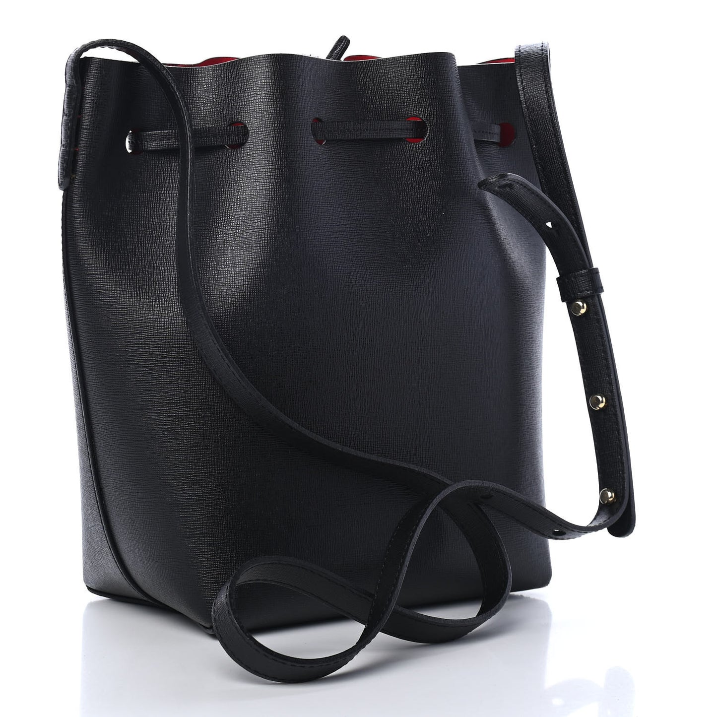Saffiano Mini Bucket Bag Black Flamma