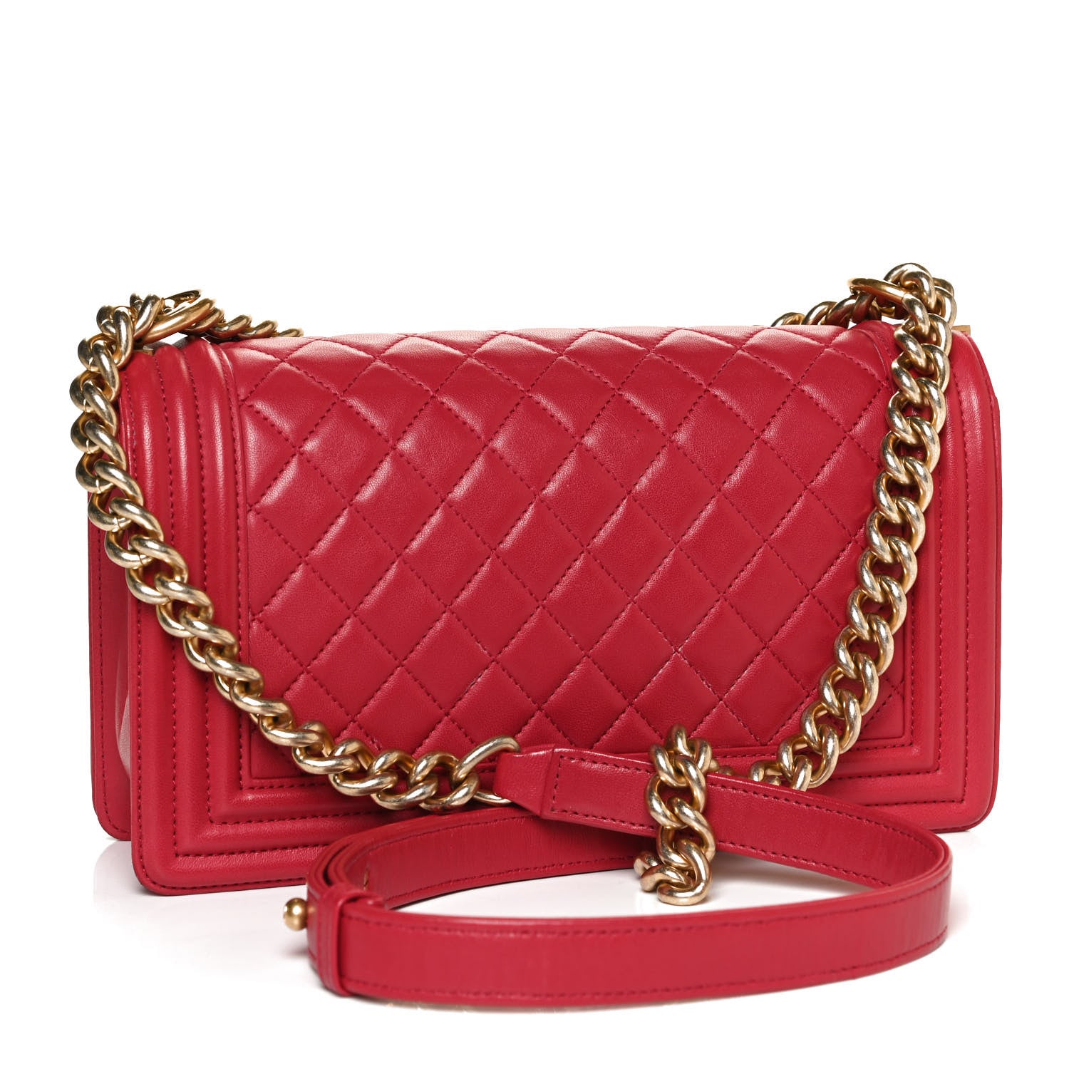 Chanel Lambskin Quilted Medium Boy Flap Red 4 of 14