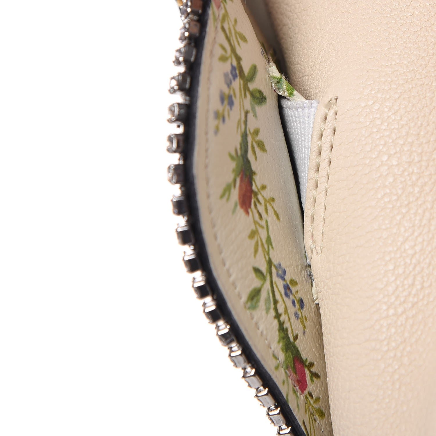 Gucci Calfskin Floral Crystal Embroidered Fosca Boots 36 Mystic White 13 of 14
