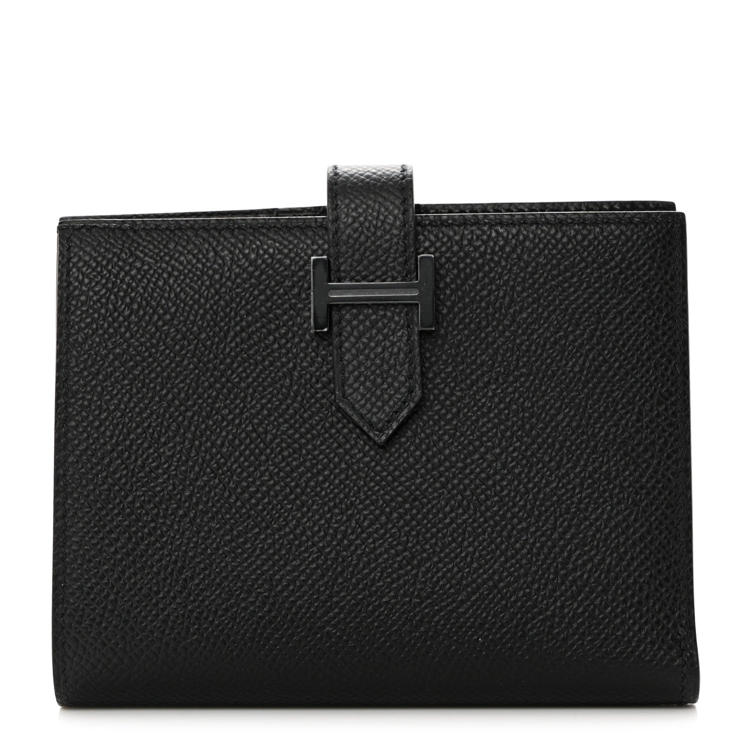 Hermes Epsom Monochrome Bearn Compact Wallet Black 1 of 7