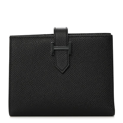 Hermes Epsom Monochrome Bearn Compact Wallet Black 1 of 7