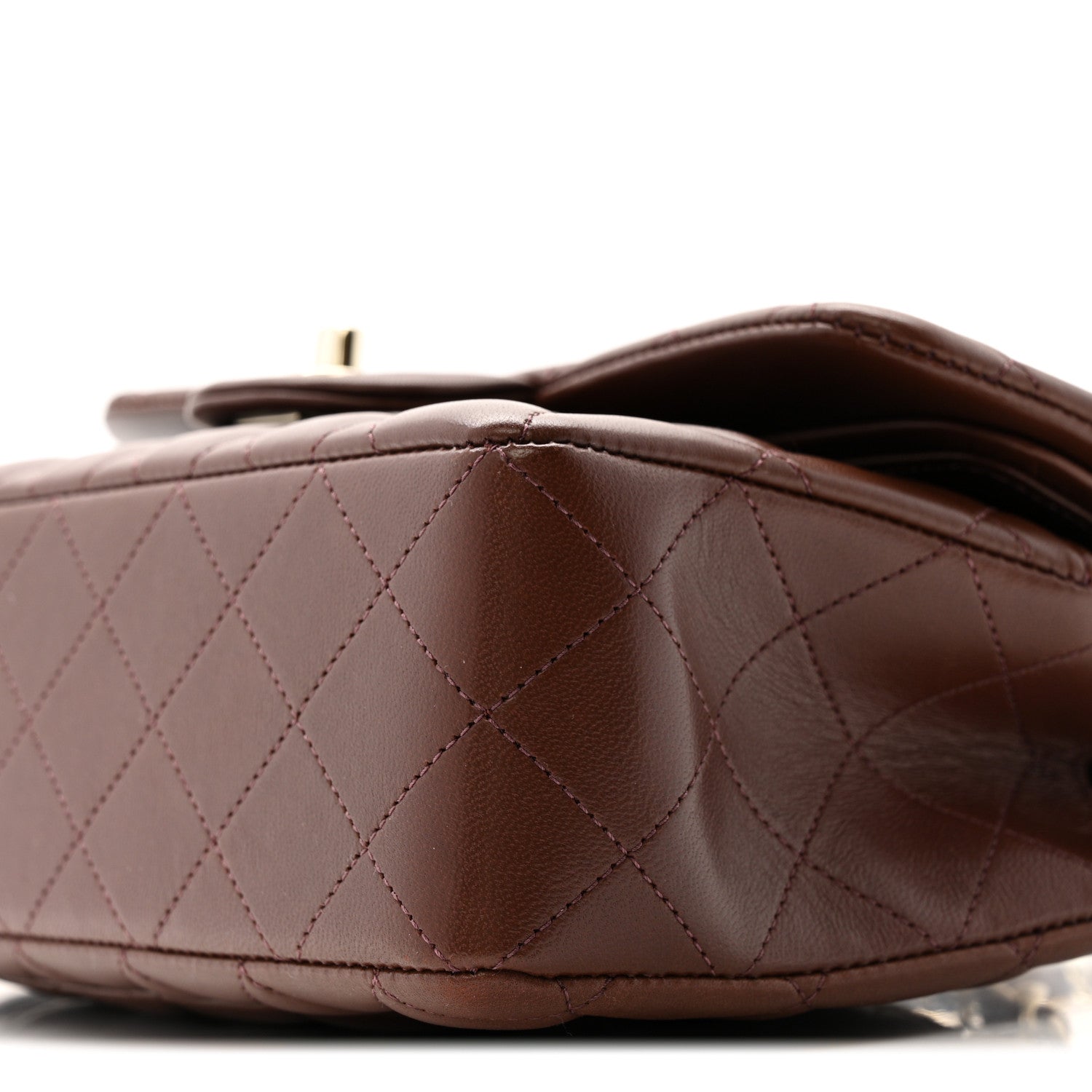 Chanel Lambskin Quilted Small Double Flap Dark Brown 1812529