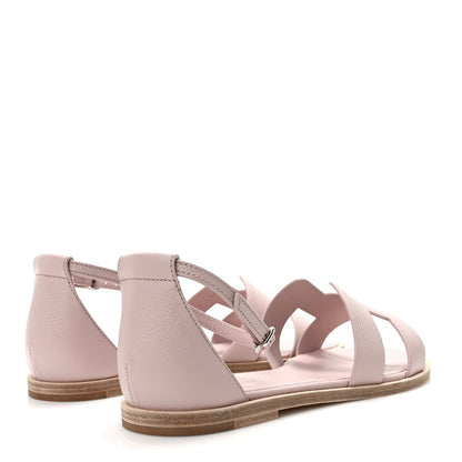 Hermes Epsom Santorini Sandals 37 Rose Porcelaine 4 of 9
