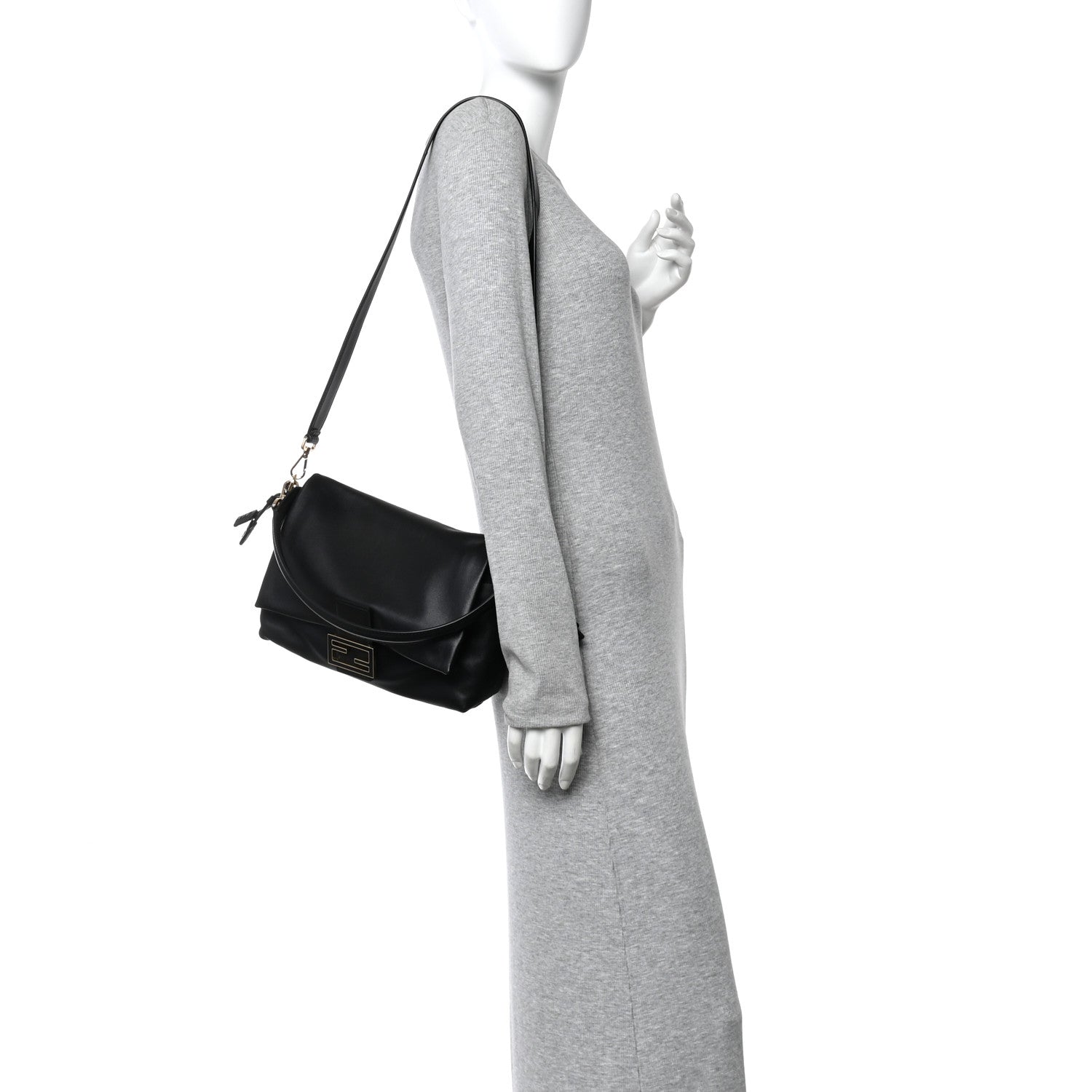 Fendi Nappa Medium Mamma Baguette Black 2 of 10