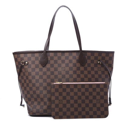 Louis Vuitton Damier Ebene Neo Neverfull MM Rose Ballerine 1 of 11