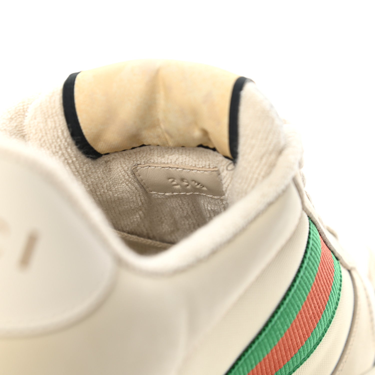 Gucci Nylon Nubuck Web Womens Screener Sneakers 39.5 Mystic White Dusty Milk 9 of 12