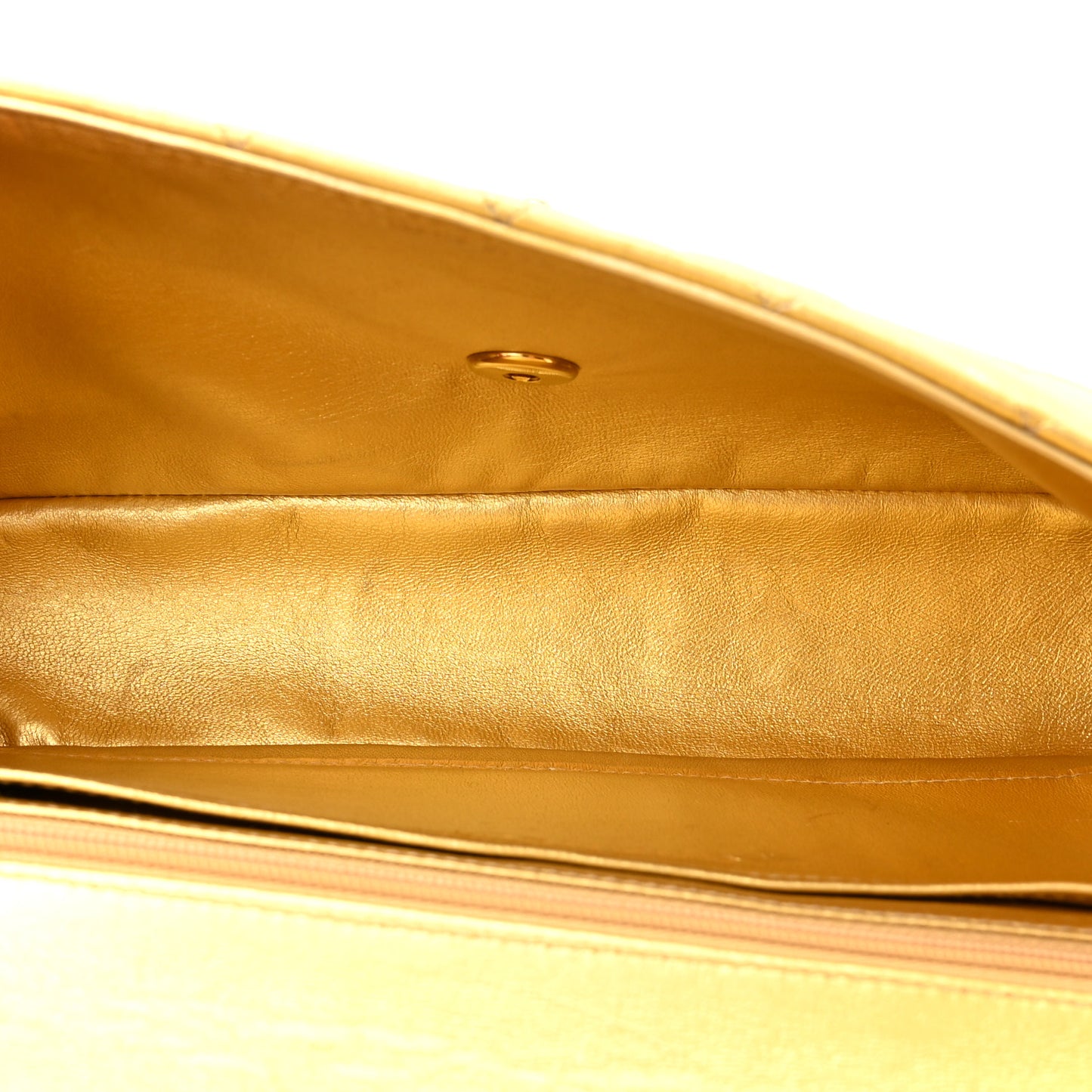 Metallic Lambskin Quilted Parent Child Kelly Flap Gold